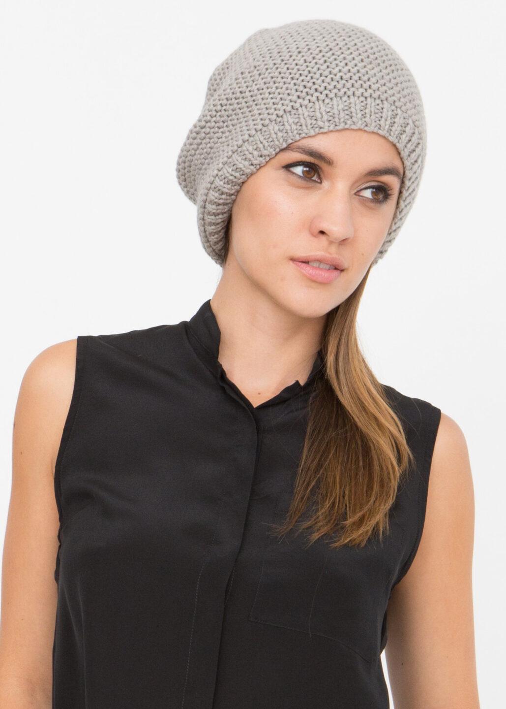 Ethically Handmade Merino Wool Slouch Beret in Grey