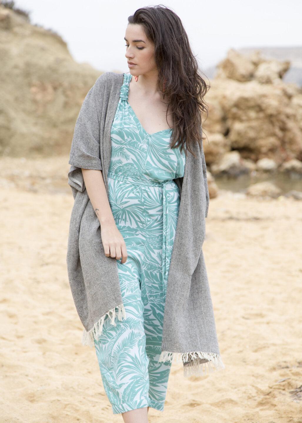 Textured Cotton Kimono Kaftan