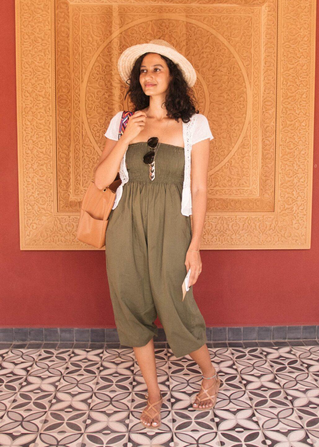 2 in 1 Cotton Harem Trouser or Bandeau Jumpsuit Khaki