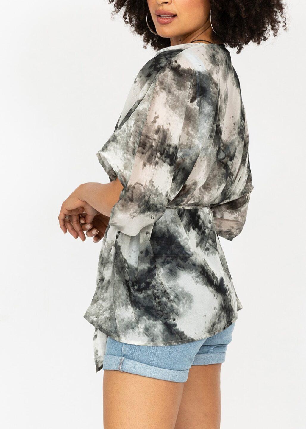 Burn Out Print Kimono Kaftan