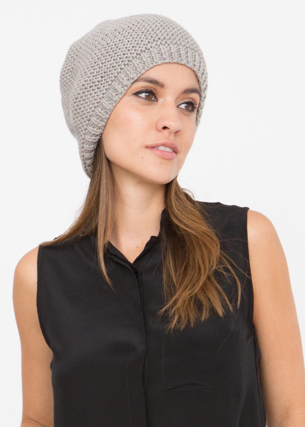 Ethically Handmade Merino Wool Slouch Beret in Grey