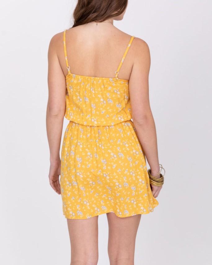 Very Mini Summer Dress in Yellow Floral Print