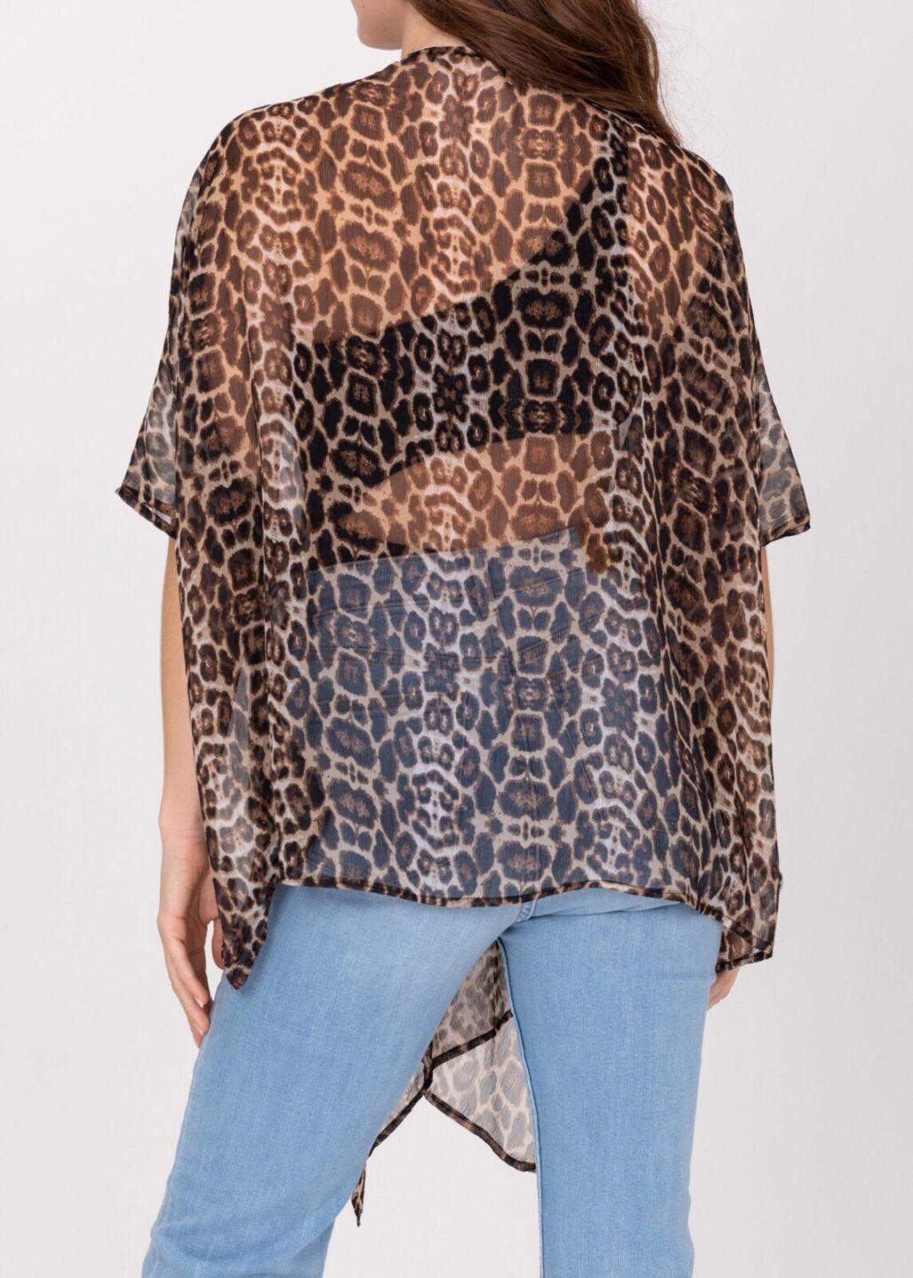 Floaty Sheer Kimono Cover Up in Sexy Leopard Print