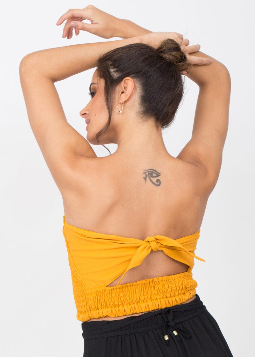 Bandeau Boob Tube Top Sunflower Yellow