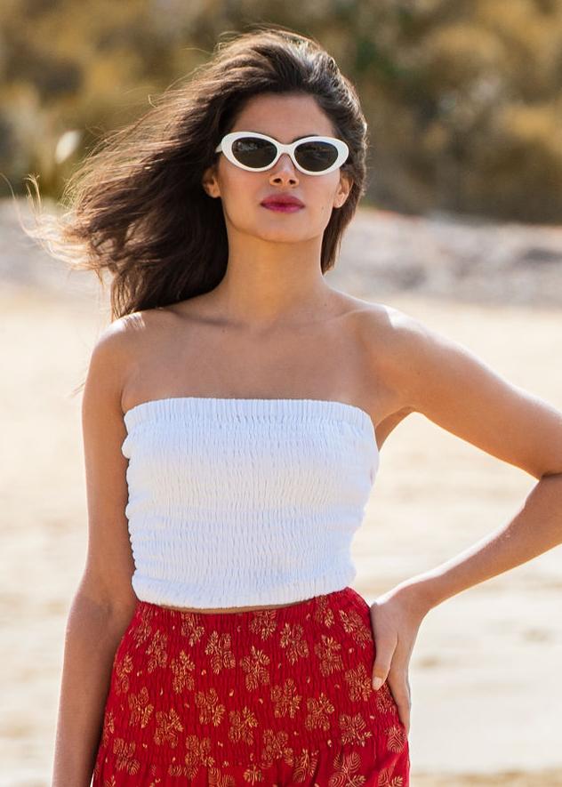 Bandeau Boob Tube Top White