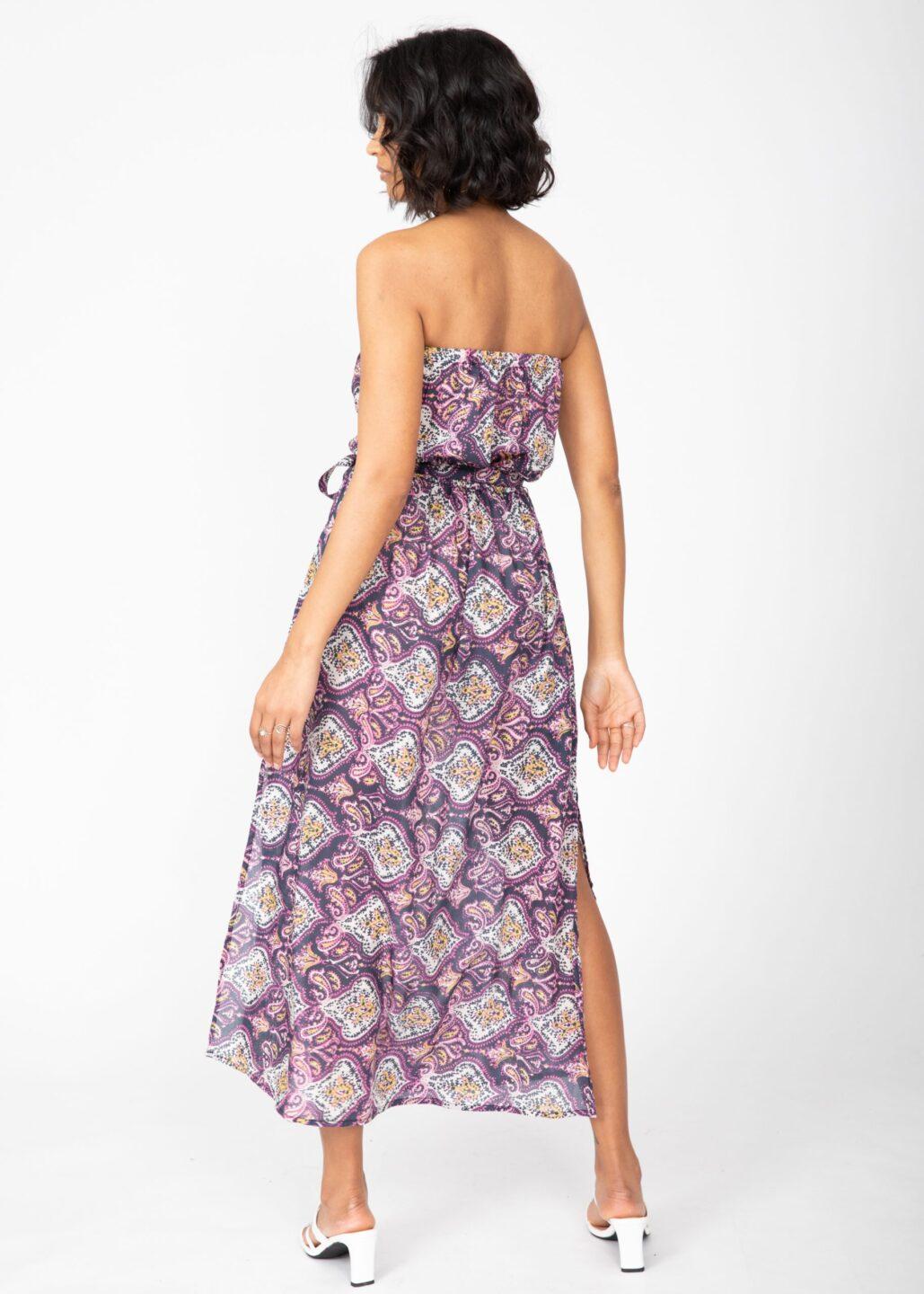 Casablanca Cotton Silk Mix Bandeau Strapless Dress