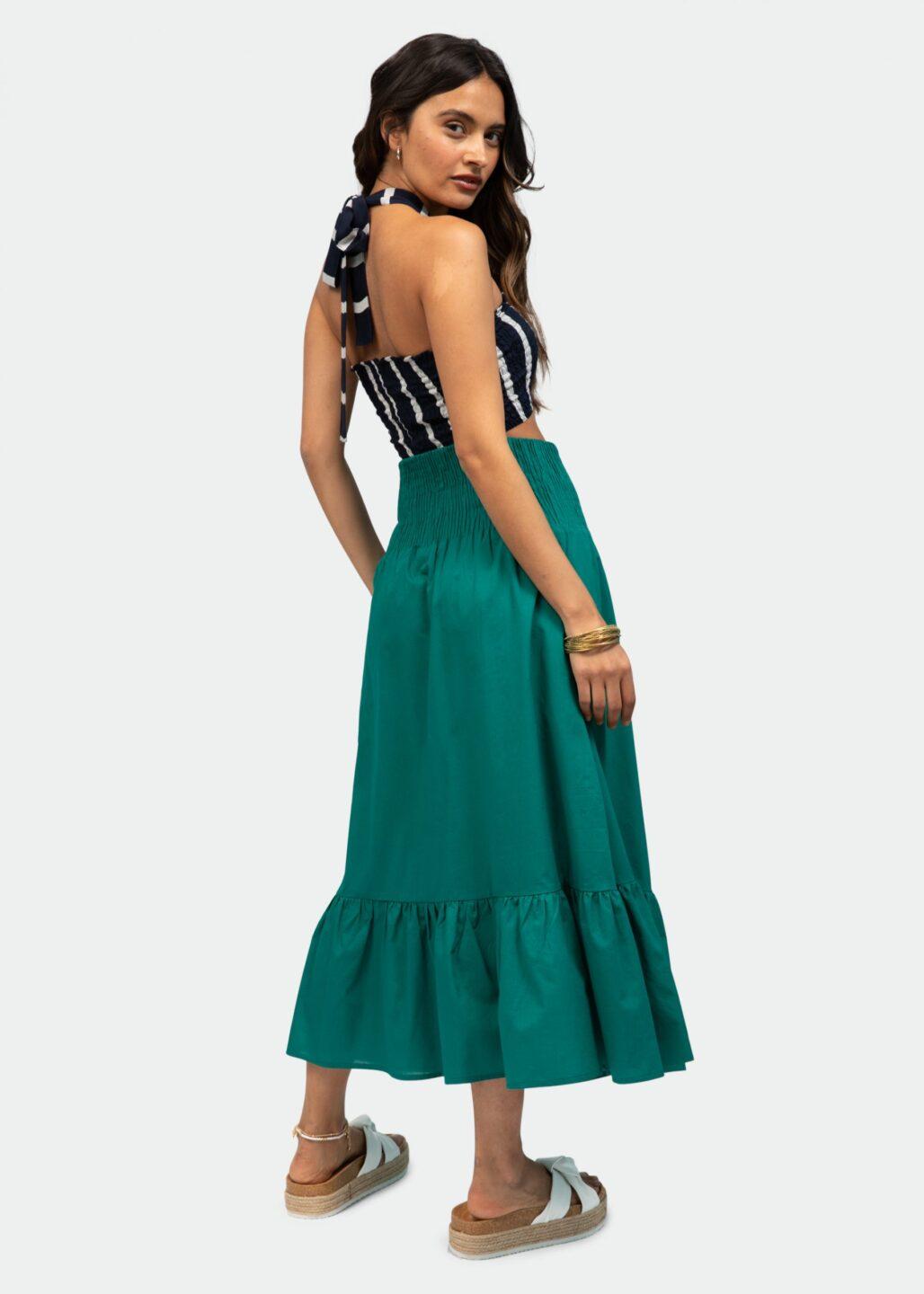 Convertible Midi Dress & Maxi Skirt 2 in 1 in Emerald Green