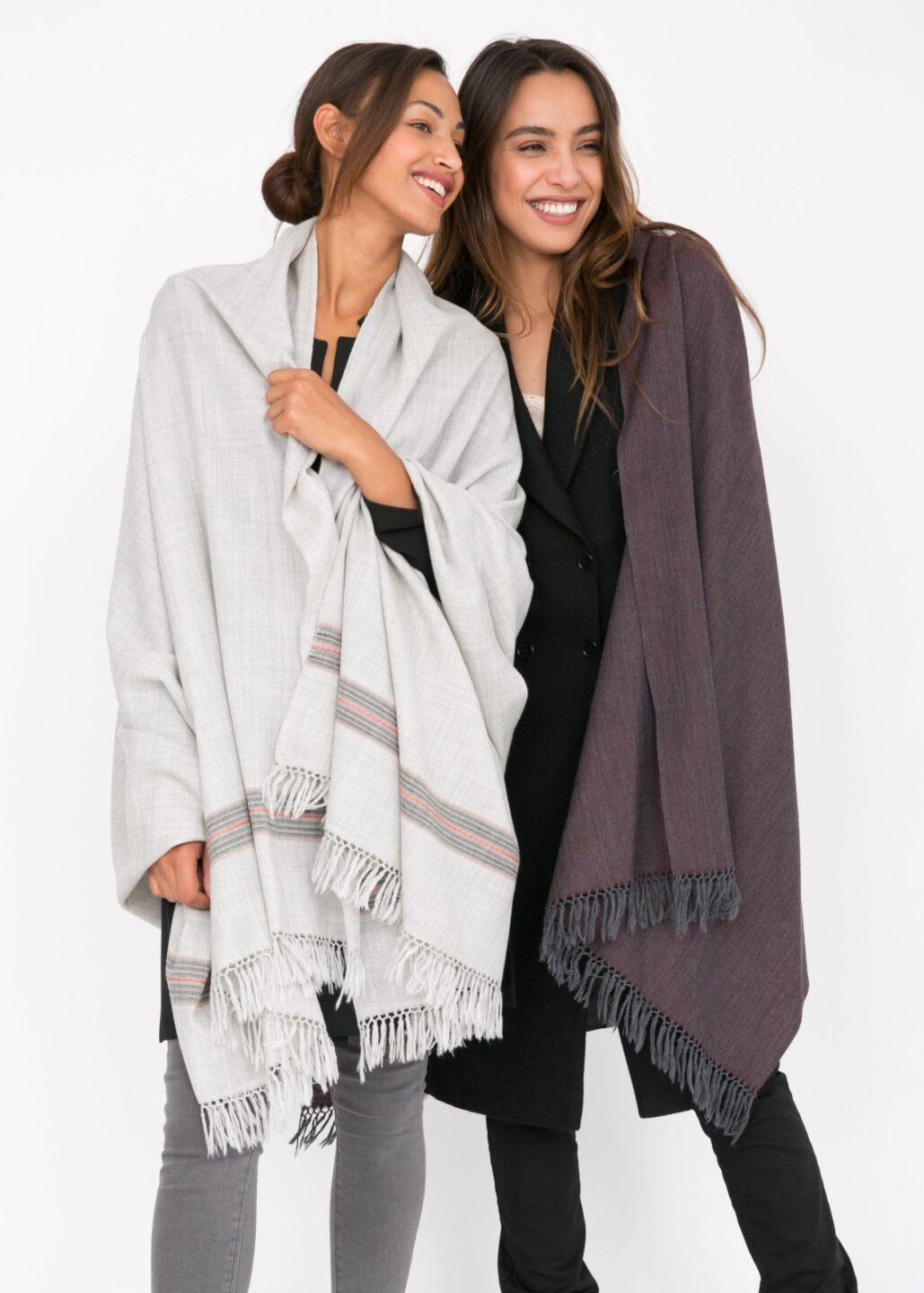 Mansi Merino Handwoven Shawl & Oversize Scarf Stone Grey