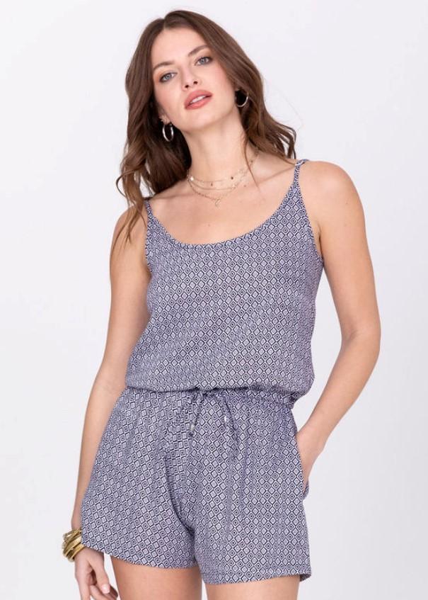 Geo Print Strappy Playsuit