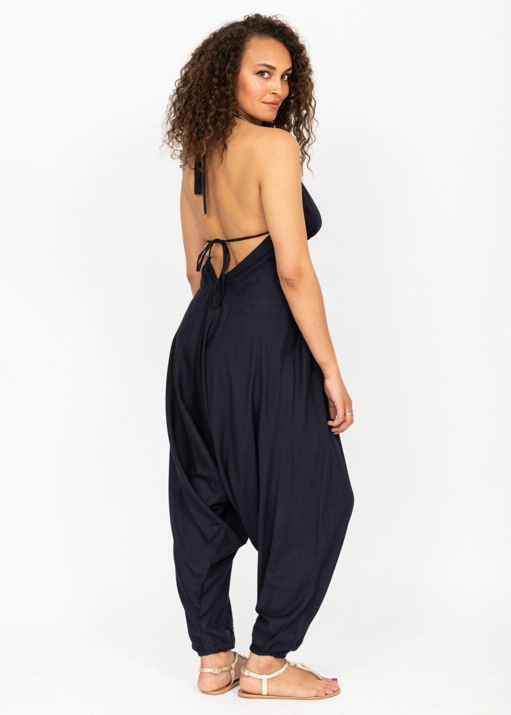 Halter Harem Jumpsuit Navy