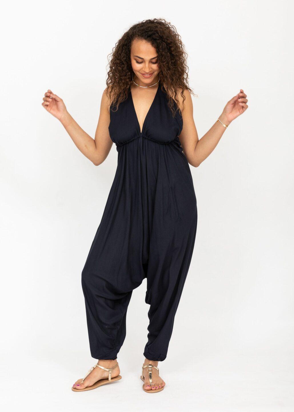 Halter Harem Jumpsuit Navy