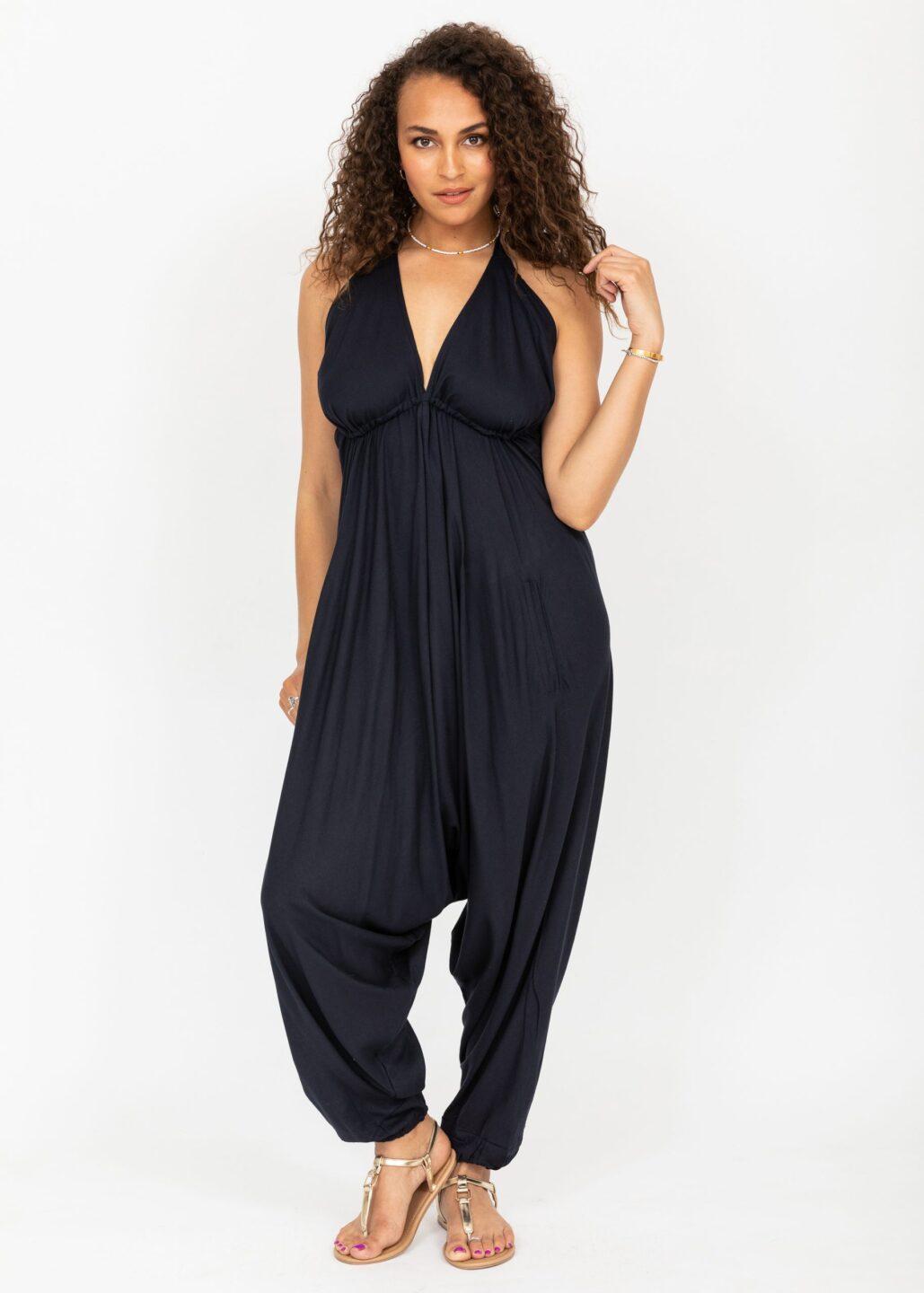 Halter Harem Jumpsuit Navy