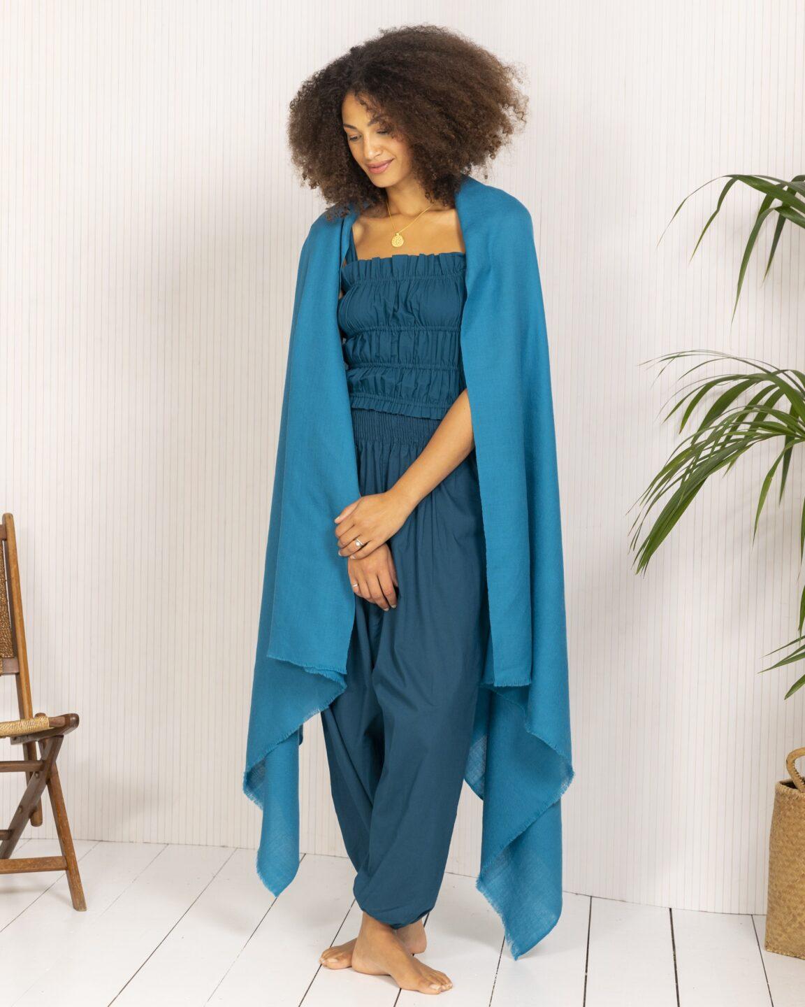 Convertible Cotton 2-in-1 Jumpsuit & Harem Pants in Teal