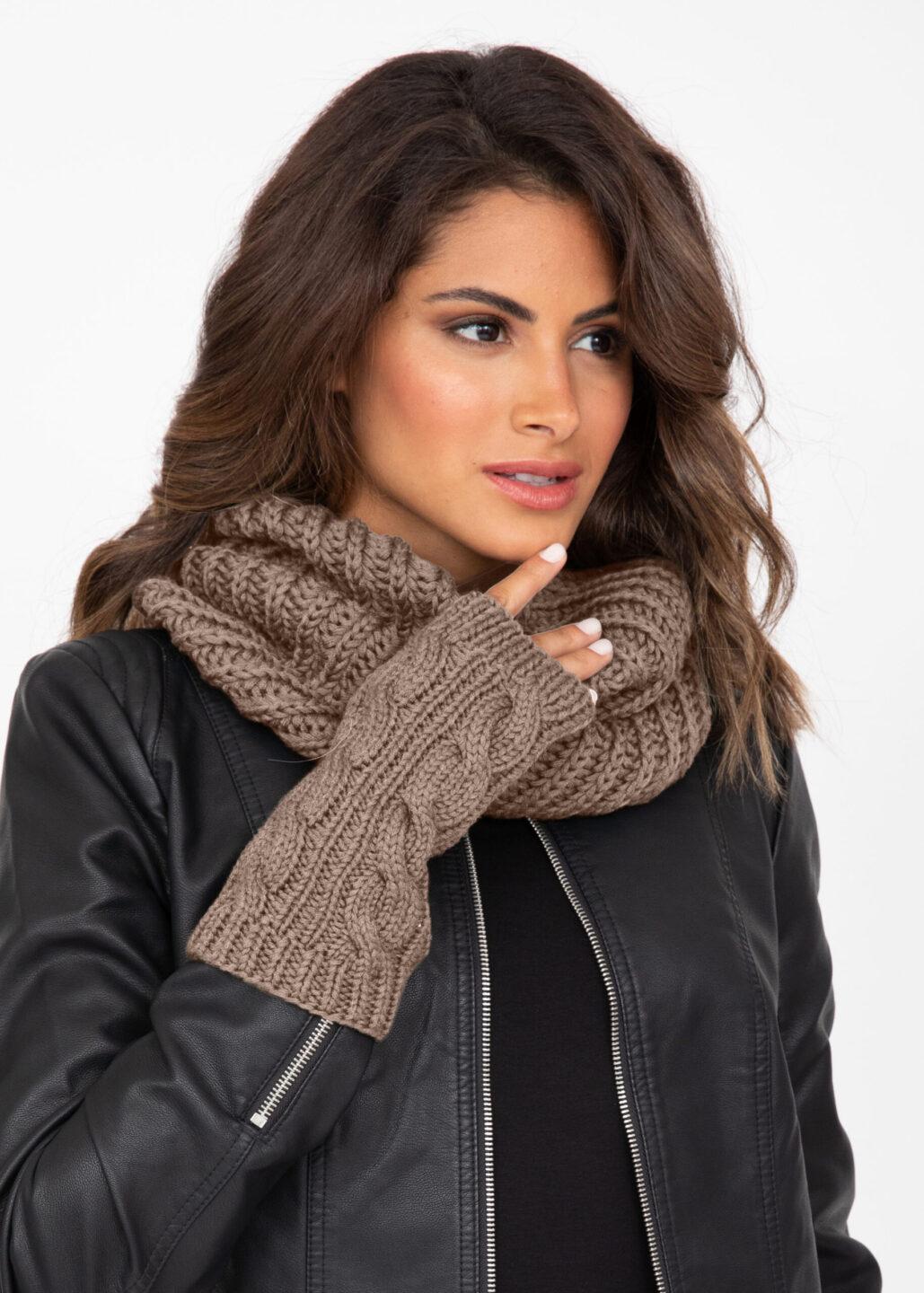 Infinity Snood Scarf Merino Wool Mocha Brown