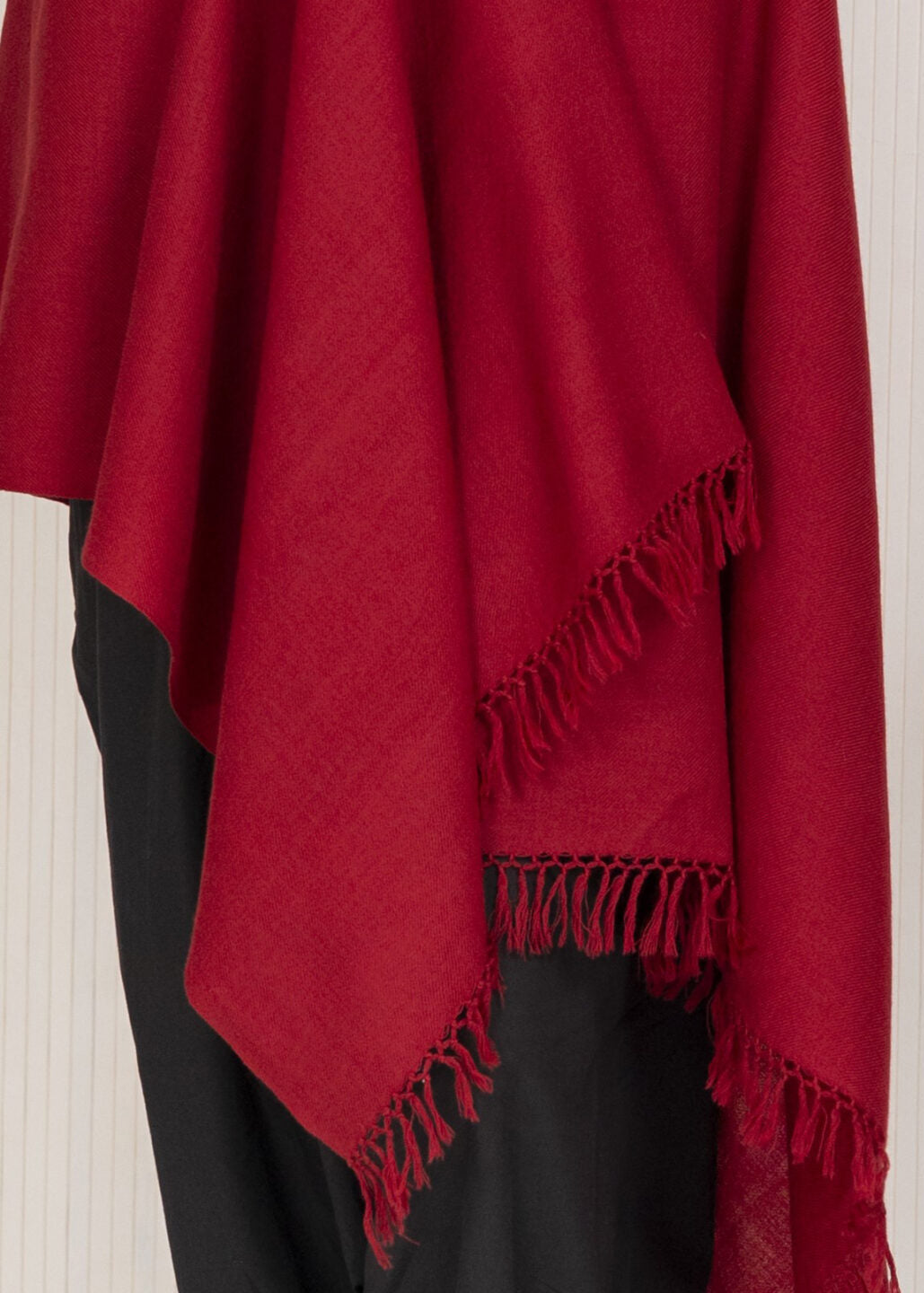 Multi-Use Handmade Blanket Scarf & Travel Wrap in Deep Red