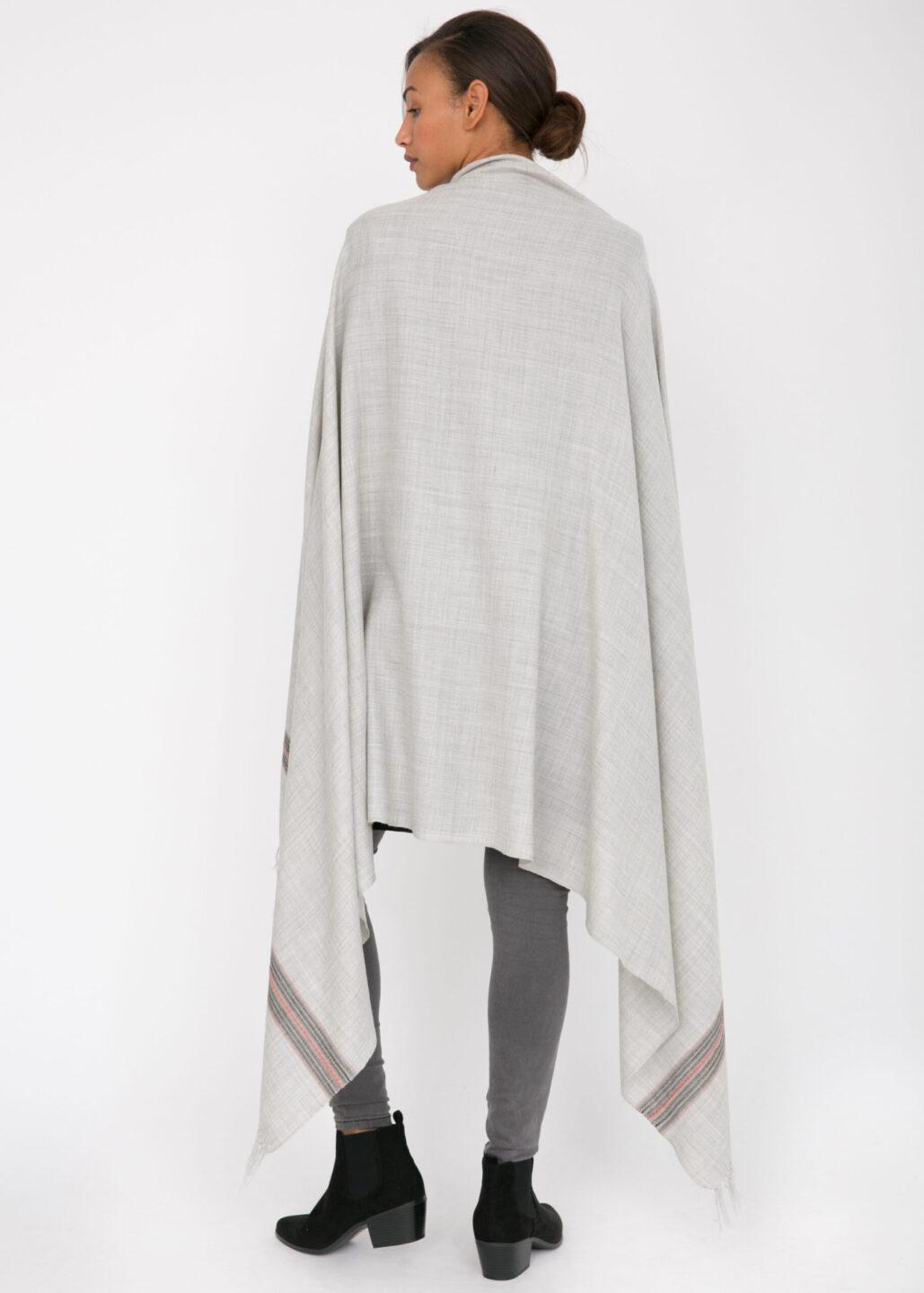 Mansi Merino Handwoven Shawl & Oversize Scarf Stone Grey