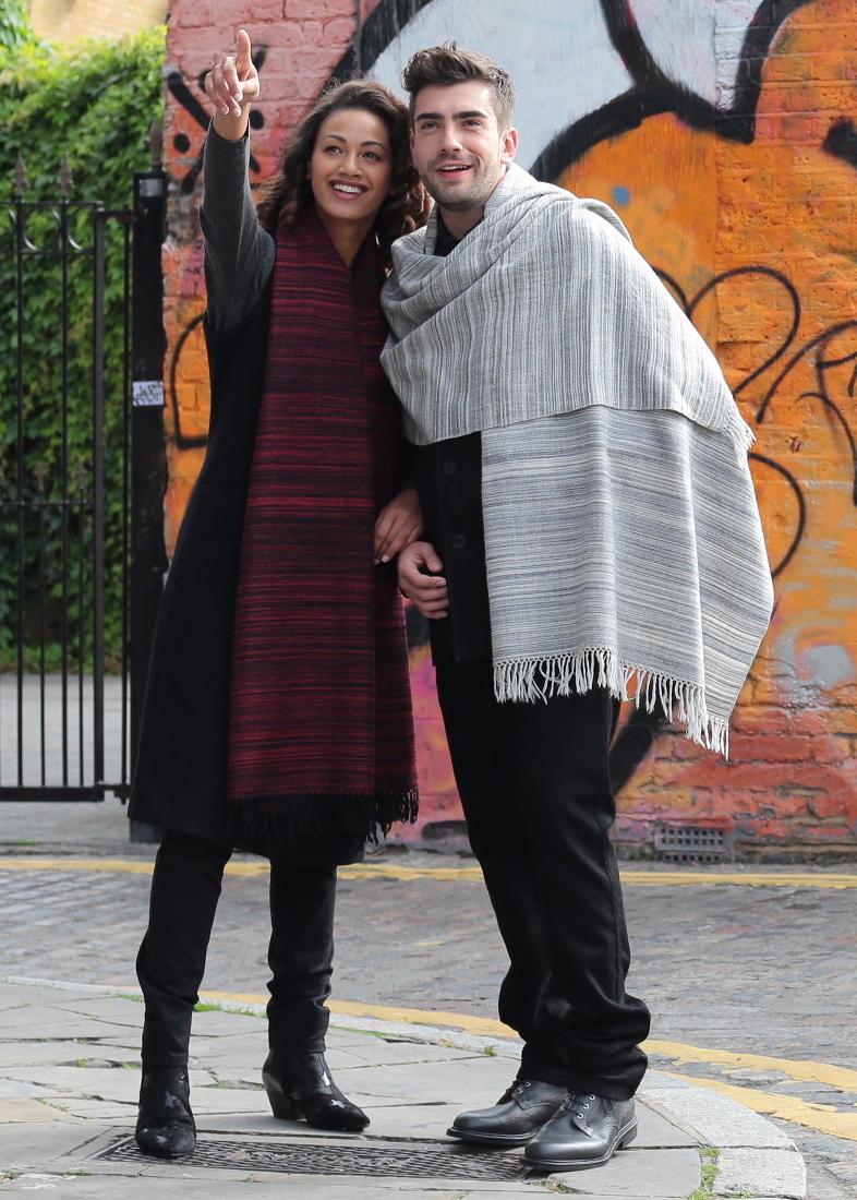 Merino Wool Handspun Stripey Oversize Scarf Grey 75 X 200cm