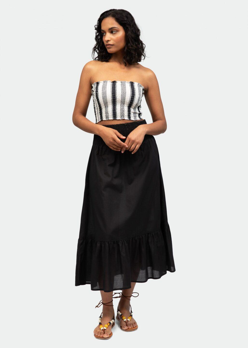 Midi Dress & Maxi Skirt Convertible 2 in 1 in Black