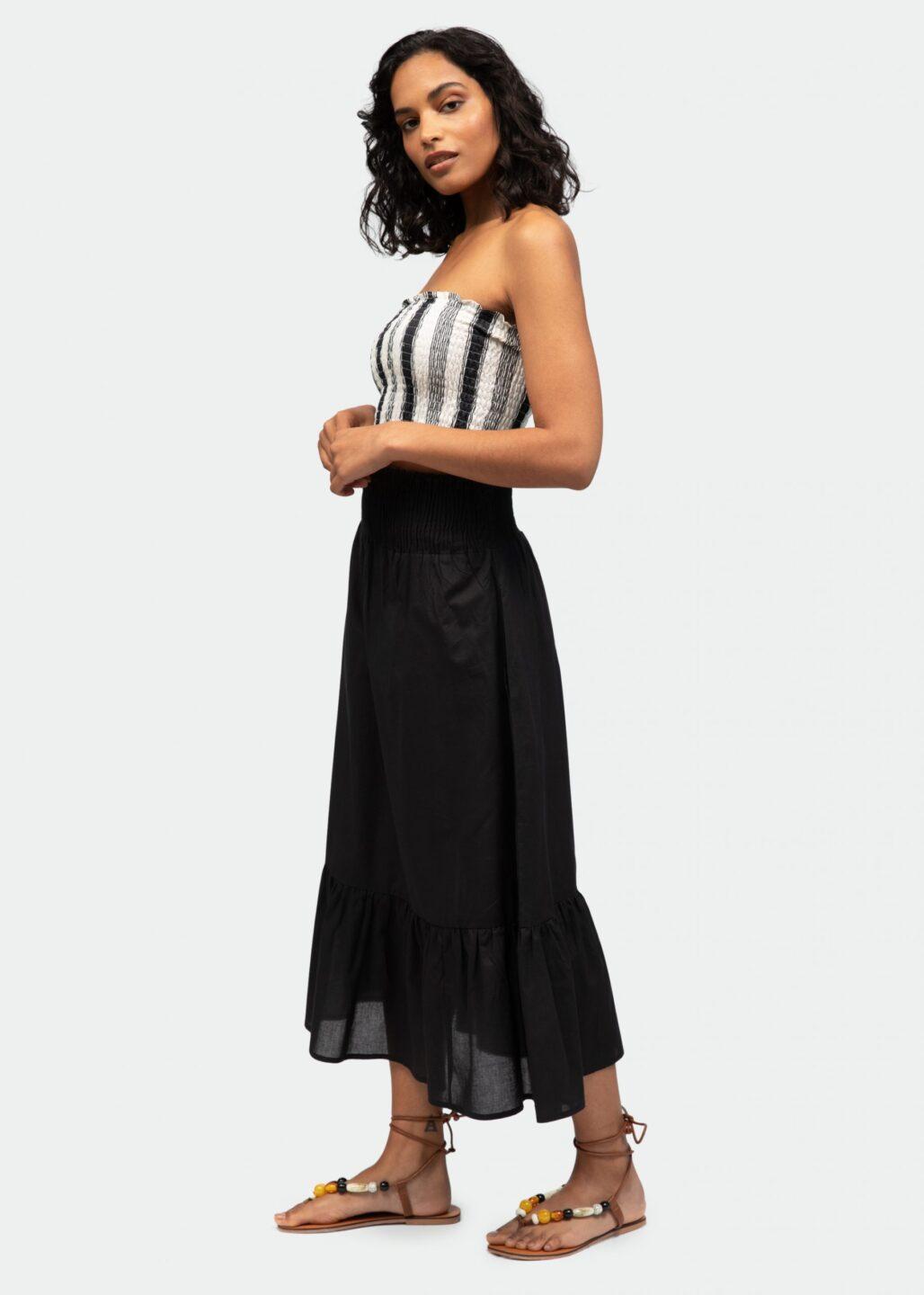 Midi Dress & Maxi Skirt Convertible 2 in 1 in Black