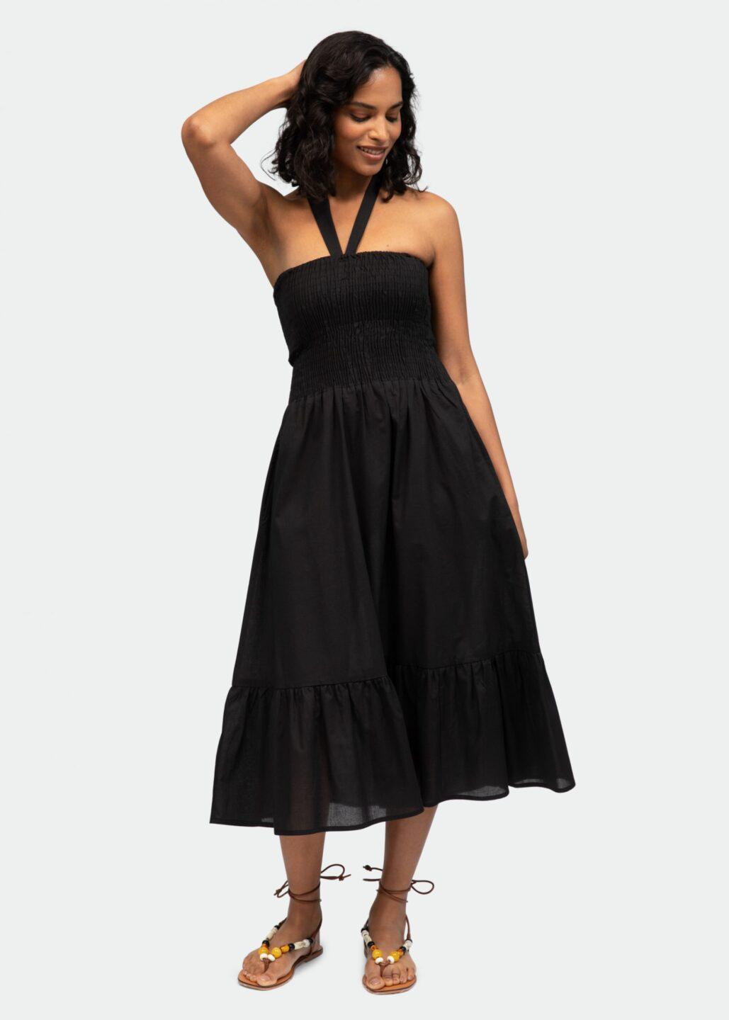 Midi Dress & Maxi Skirt Convertible 2 in 1 in Black