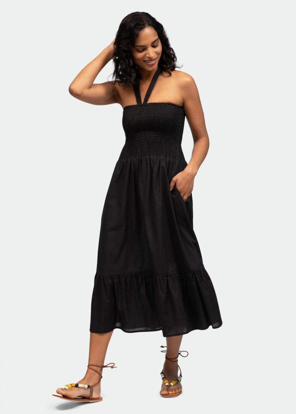 Midi Dress & Maxi Skirt Convertible 2 in 1 in Black