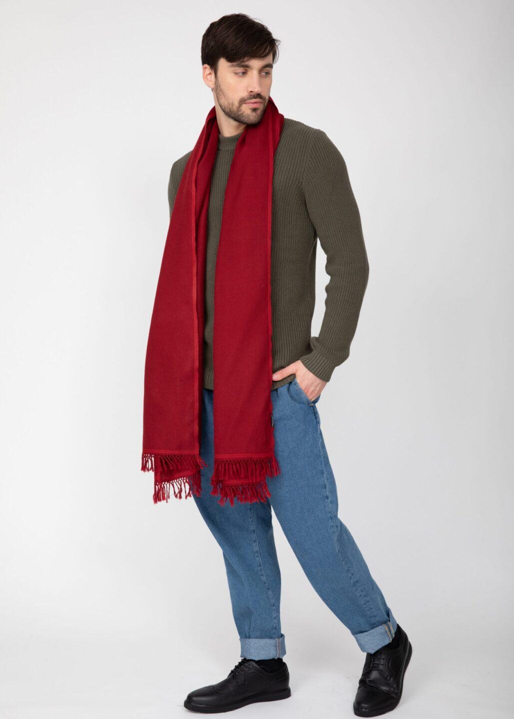 Shoreditch Merino Wool Shawl & Oversize Scarf Red 100 x 200cm