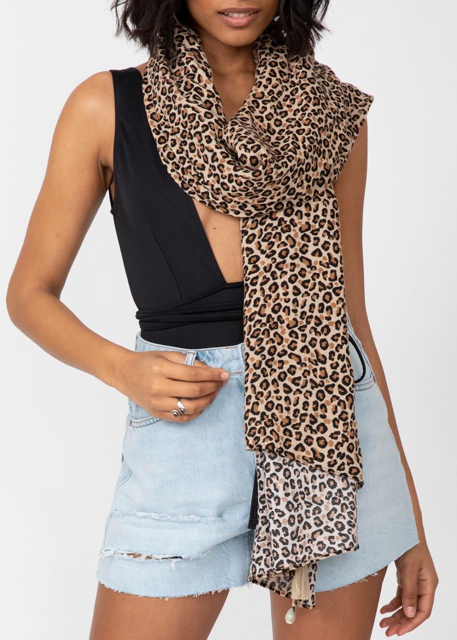 Leopard Print Convertible Kimono into Scarf