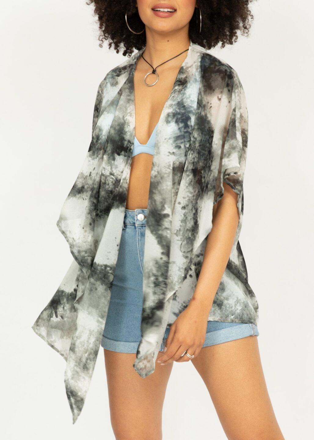 Burn Out Print Kimono Kaftan