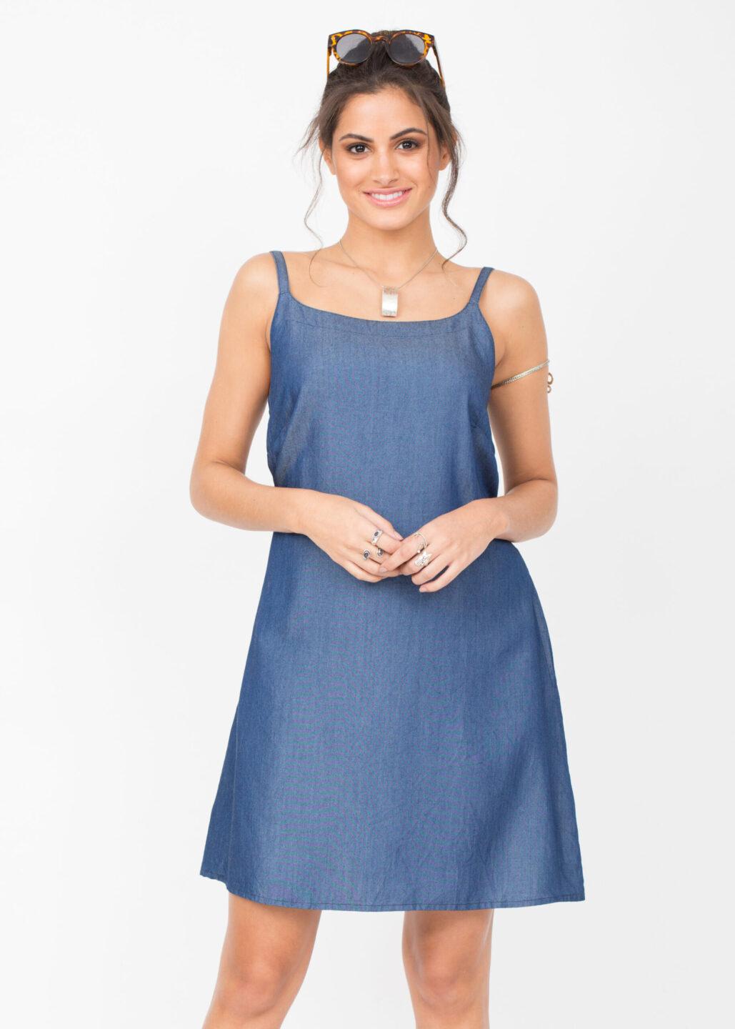 Summer Denim Slip Dress