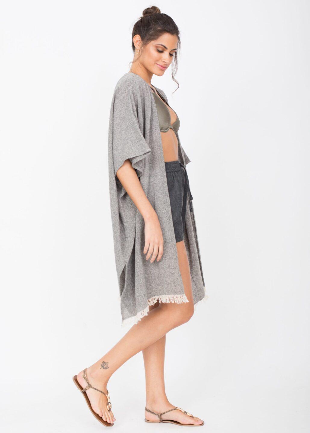 Textured Cotton Kimono Kaftan