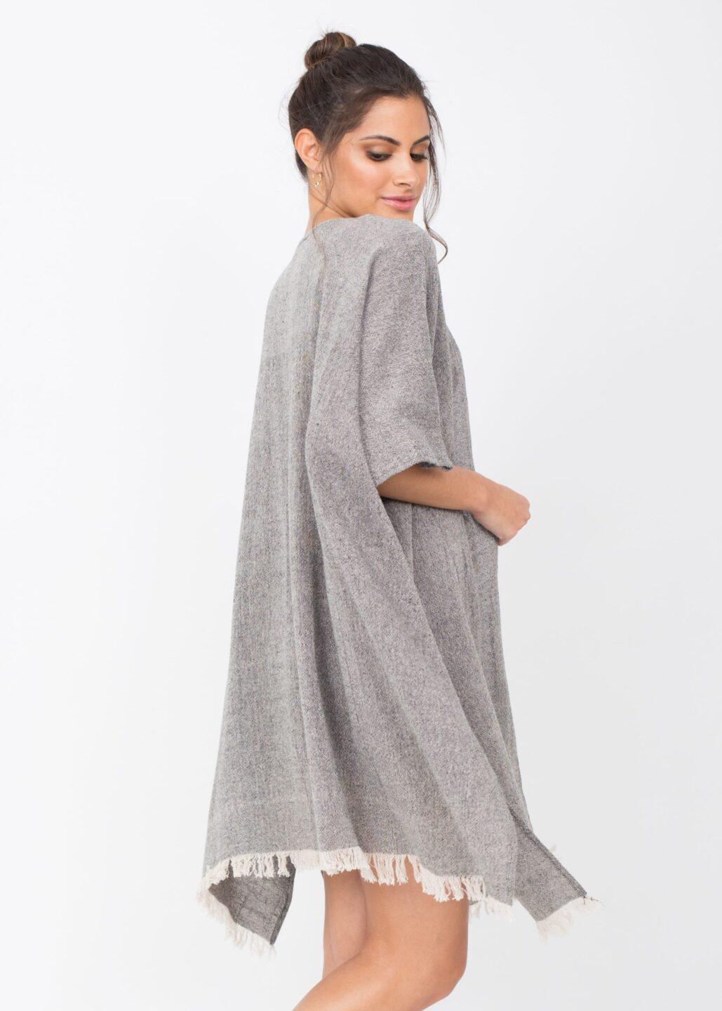 Textured Cotton Kimono Kaftan