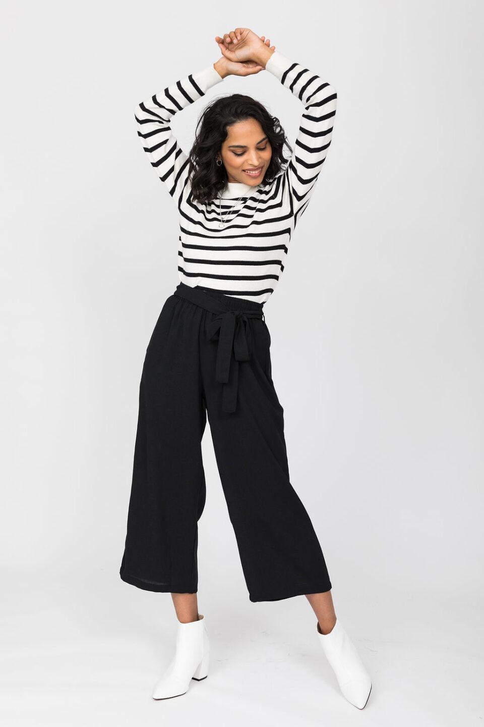 Wide Leg Culottes in Black