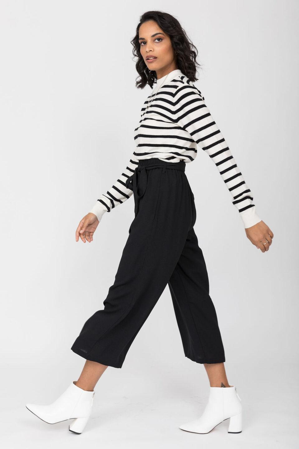 Wide Leg Culottes in Black