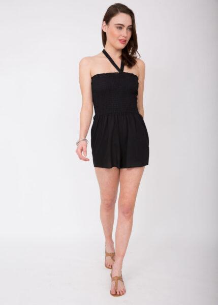 2 in 1 Bandeau Playsuit and Shorts Black