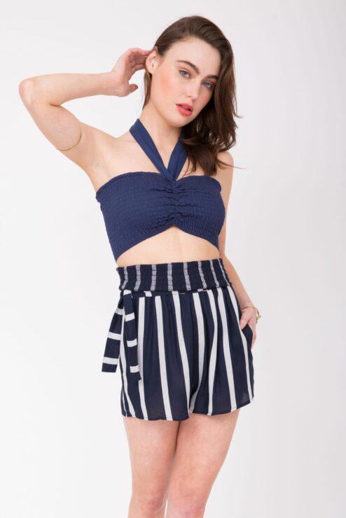 2 in 1 Bandeau Playsuit and Shorts Stripes