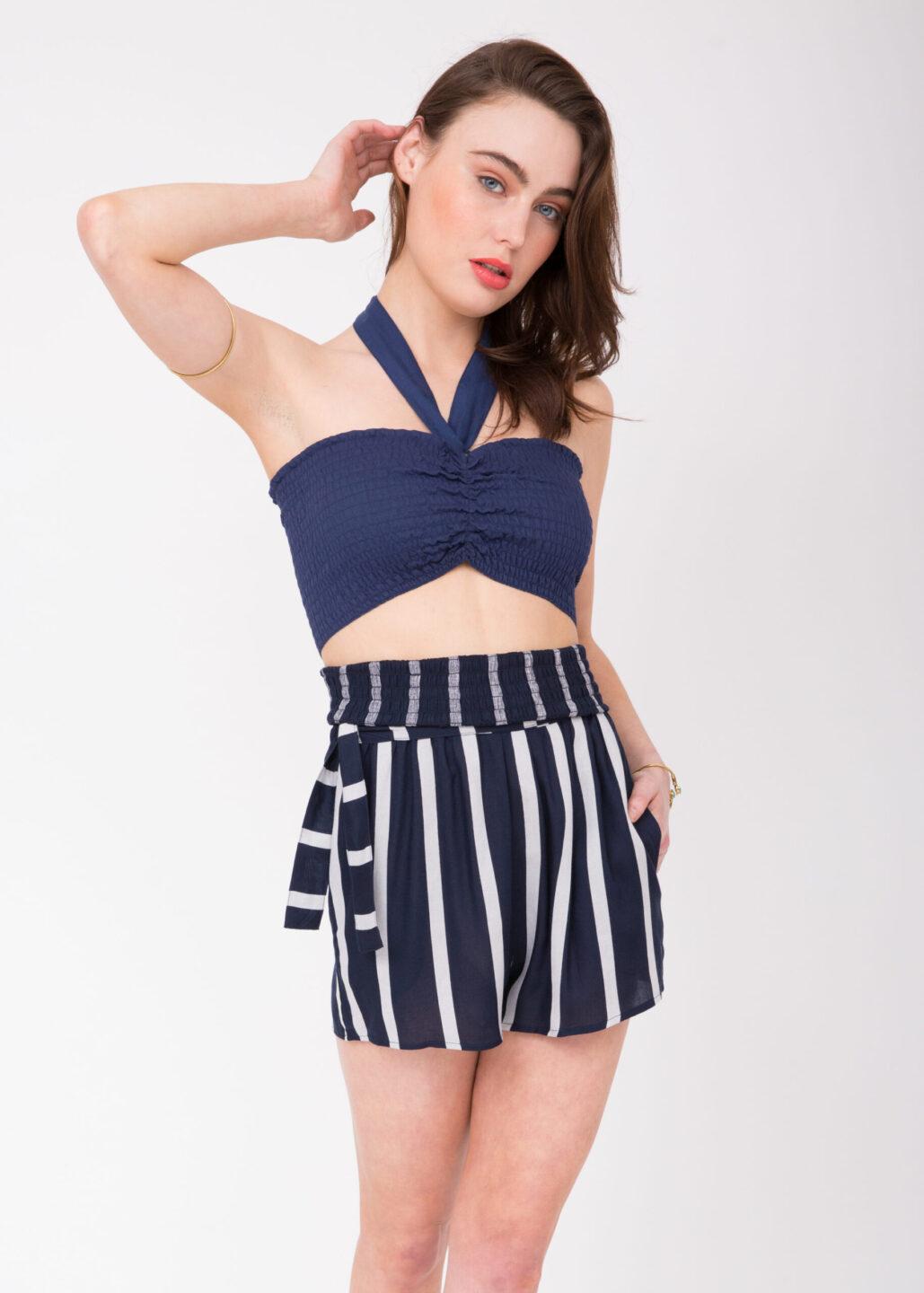 2 in 1 Bandeau Playsuit and Shorts Stripes – likemary