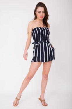 2 in 1 Bandeau Playsuit and Shorts Stripes
