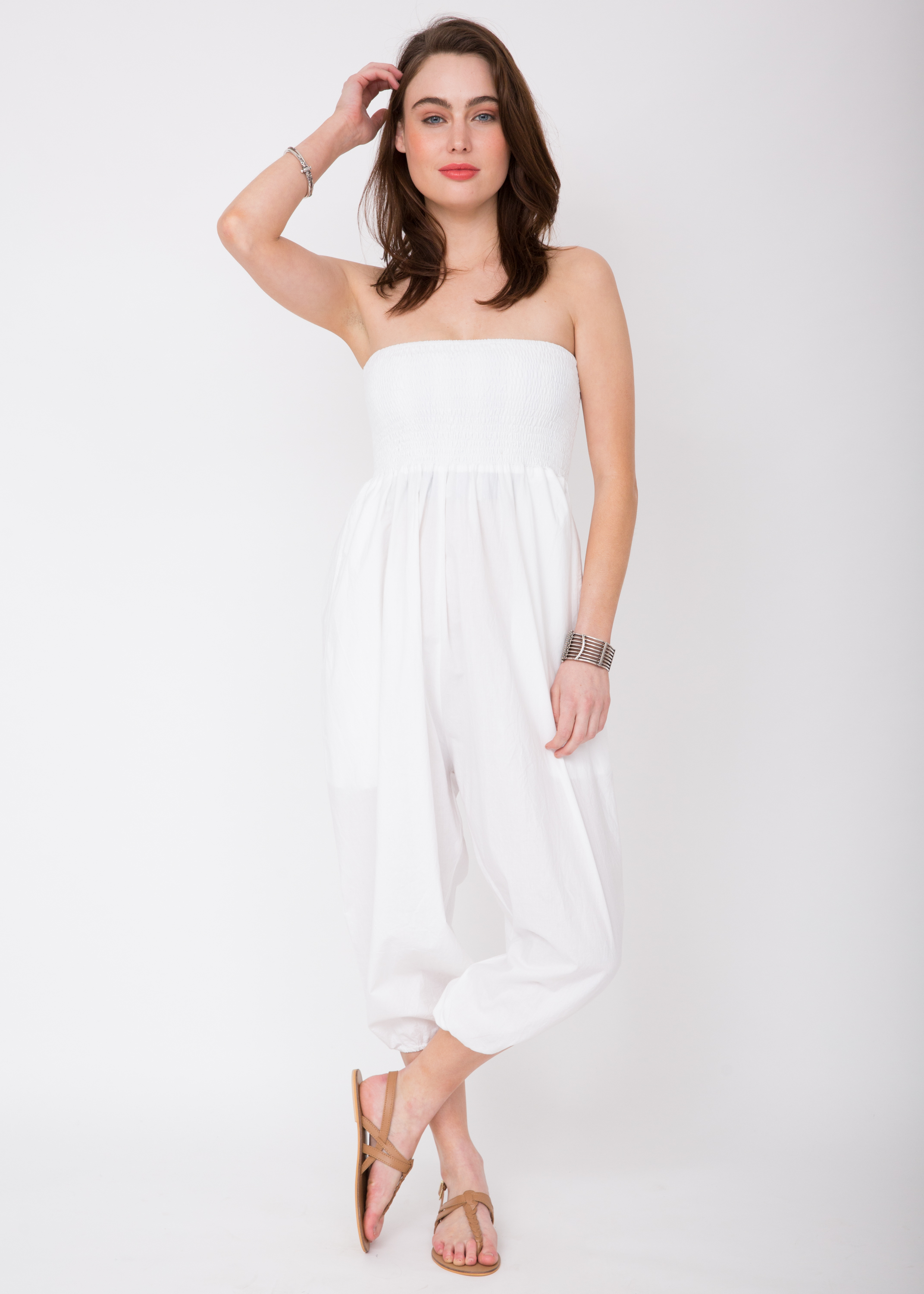 white trouser jumpsuit