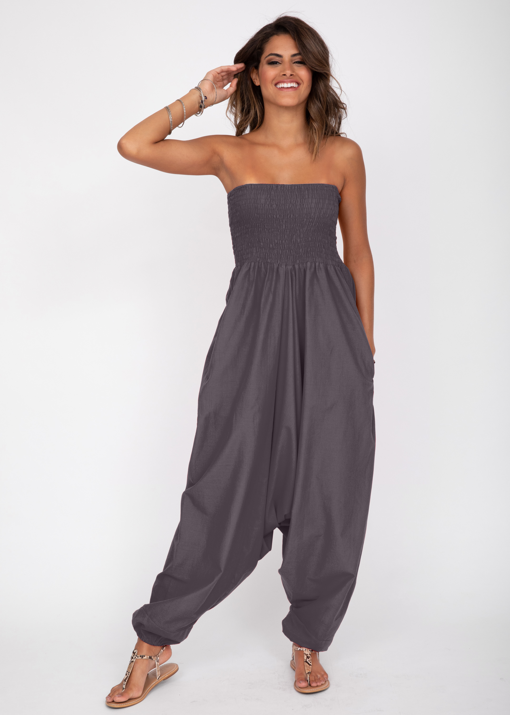 strapless jumpsuit outfit