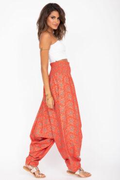 2 in 1 Cotton Maxi Harem Trouser and Bandeau Jumpsuit Red