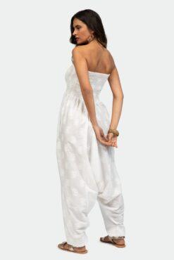 2 in 1 Maxi Harem Pants and Jumpsuit with Lotus Flower Motif