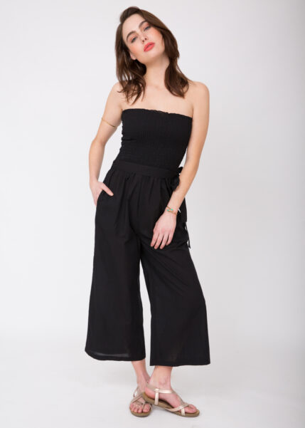 2 in 1 Wide Leg Culotte Jumpsuit and Trousers Black – likemary
