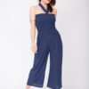 2 in 1 Wide Leg Culotte Jumpsuit and Trousers Blue