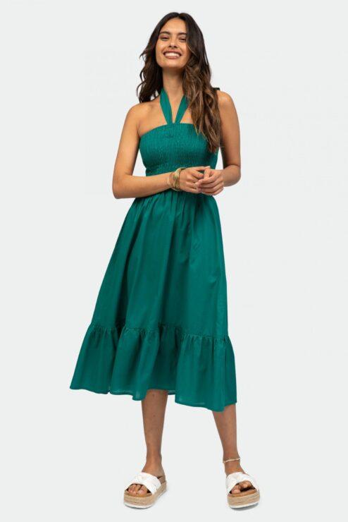 Convertible Midi Dress & Maxi Skirt 2 in 1 in Emerald Green