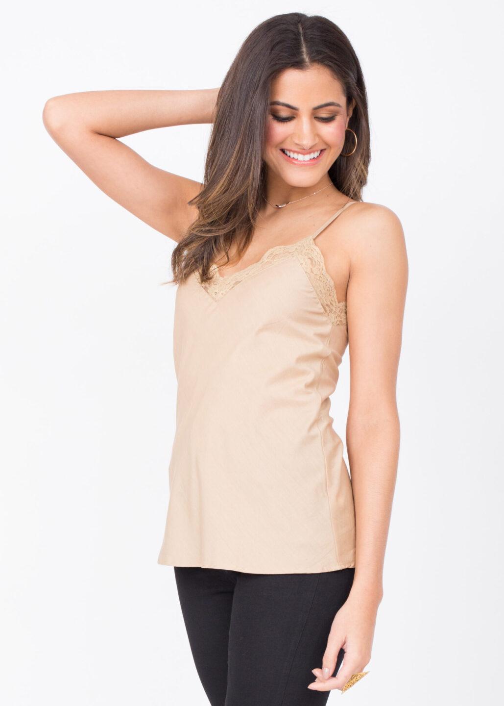 Cotton Silk Lace Camisole Cami Nude – likemary