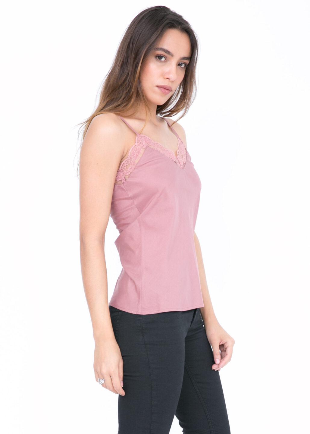 Cotton Silk Lace Camisole Cami Pink – likemary