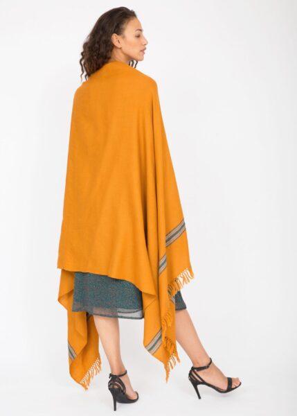 Merino Handwoven Shawl & Oversize Scarf Mansi Mustard Yellow