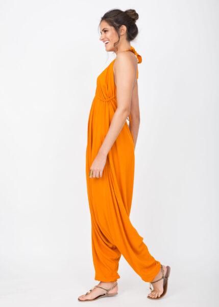 Halter Harem Jumpsuit Orange