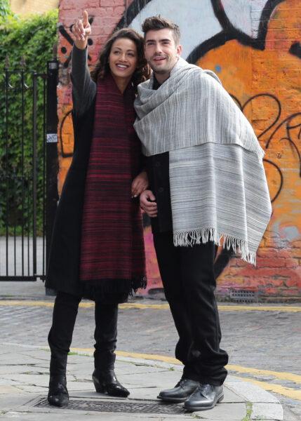 Merino Wool Handspun Stripey Oversize Scarf Red 75 X 200cm