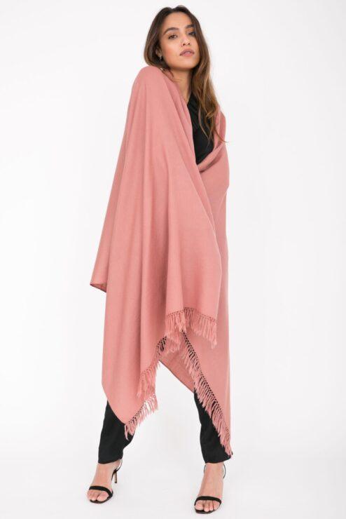 Kasa Merino Handwoven Pashmina & Blanket Scarf 100 X 200cm Dusty Pink